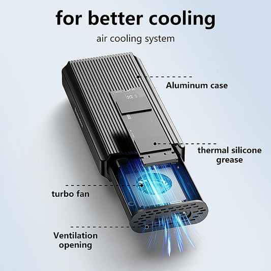 40Gbps USB 4 Tybe-c M2 NVME Hard Disk Duplicator 8TB 3GB Per SecondM2 NVME Enclosure with Cooling Fan for IPhone、laptop 、Monitor