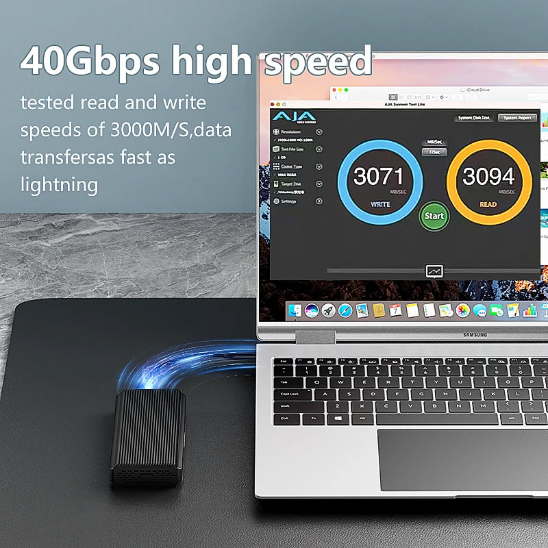 40Gbps USB 4 Tybe-c M2 NVME Hard Disk Duplicator 8TB 3GB Per SecondM2 NVME Enclosure with Cooling Fan for IPhone、laptop 、Monitor