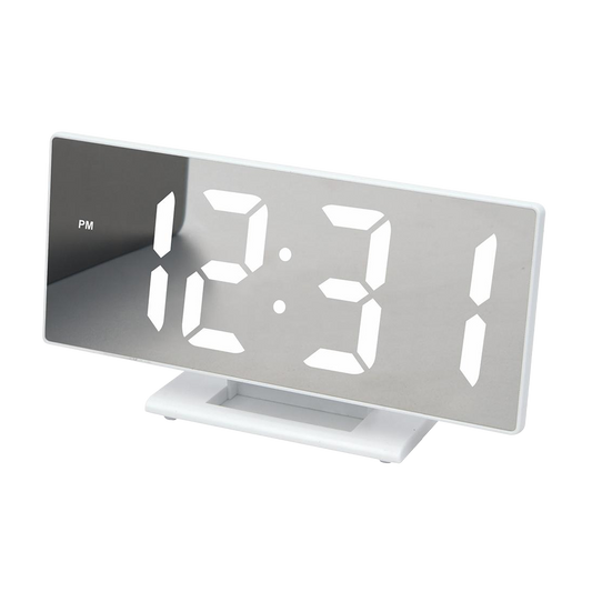 Ceas digital LED multifuncțional cu alarmă, termometru și suport oglindă – USB, memorie