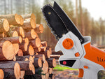 Drujbă electrică cordless mini – ferăstrău de grădină pentru tăiere ramuri, 21V, portabil