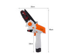 Drujbă electrică cordless mini – ferăstrău de grădină pentru tăiere ramuri, 21V, portabil