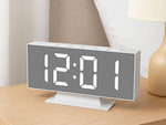 Ceas digital LED multifuncțional cu alarmă, termometru și suport oglindă – USB, memorie