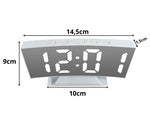 Ceas digital LED multifuncțional cu alarmă, termometru și suport oglindă – USB, memorie