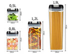 Set 5 Containere Alimentare pentru Bucătărie cu Închidere Ermetică – Depozitare Paste, Cereale, Condimente