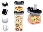 Set 5 Containere Alimentare pentru Bucătărie cu Închidere Ermetică – Depozitare Paste, Cereale, Condimente