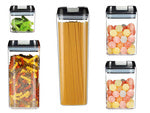Set 5 Containere Alimentare pentru Bucătărie cu Închidere Ermetică – Depozitare Paste, Cereale, Condimente