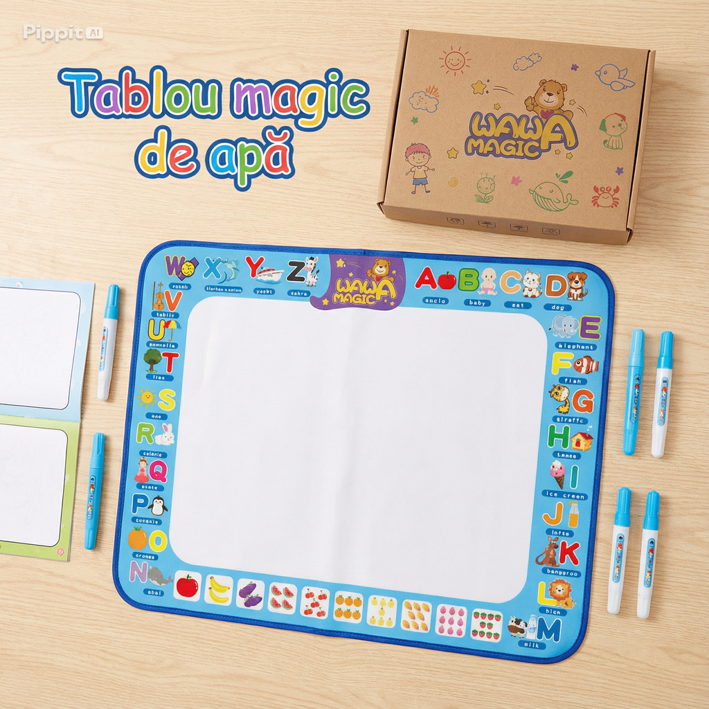 Covoraș de Colorat cu Apă – Litere, Numere și Educație pentru Copii