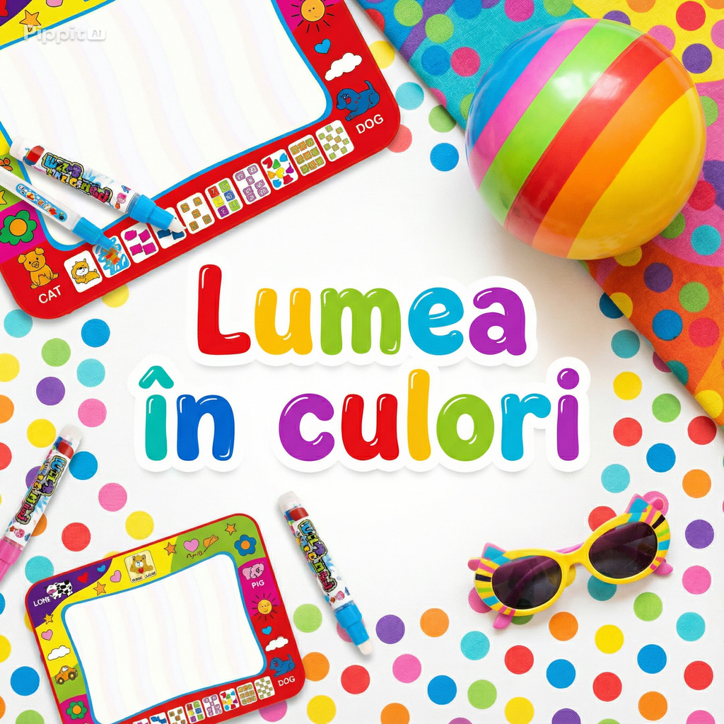 Covoraș de Colorat cu Apă – Litere, Numere și Educație pentru Copii