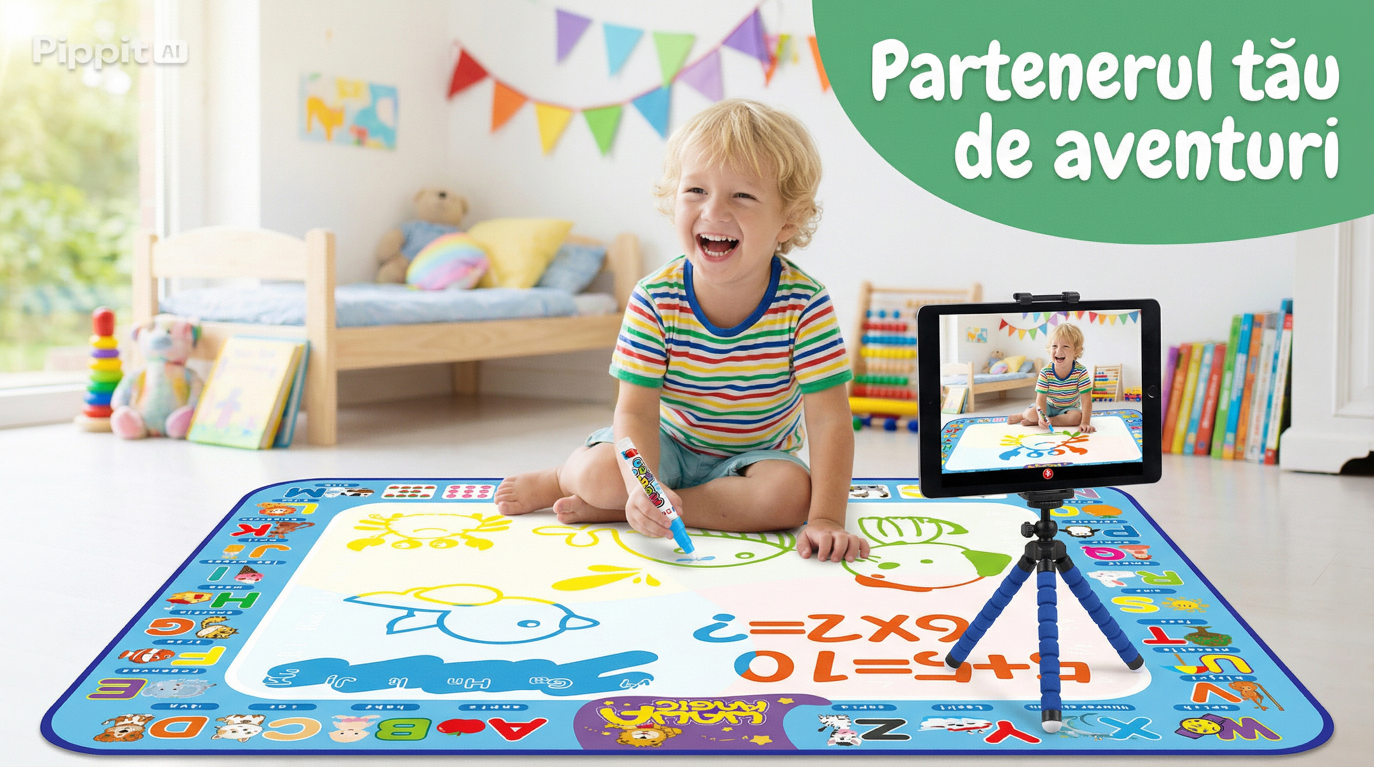 Covoraș de Colorat cu Apă – Litere, Numere și Educație pentru Copii