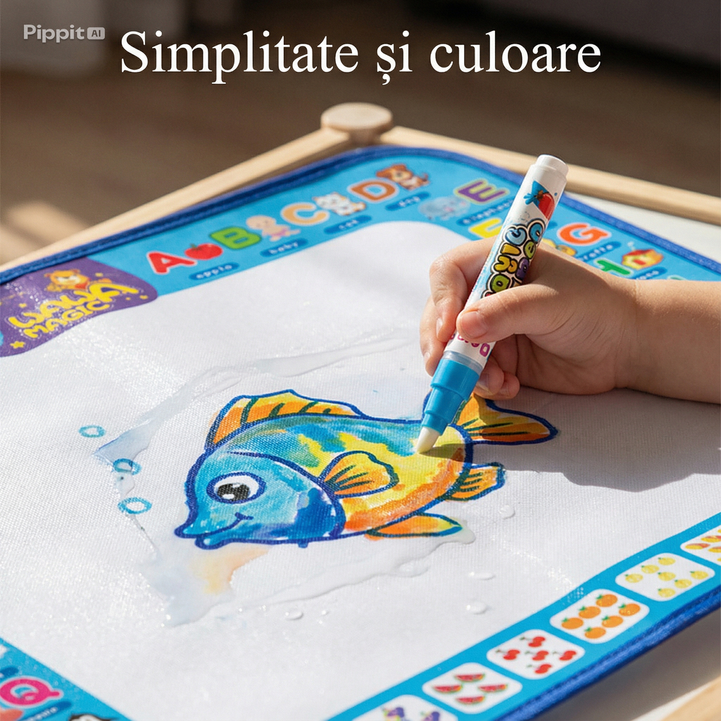 Covoraș de Colorat cu Apă – Litere, Numere și Educație pentru Copii